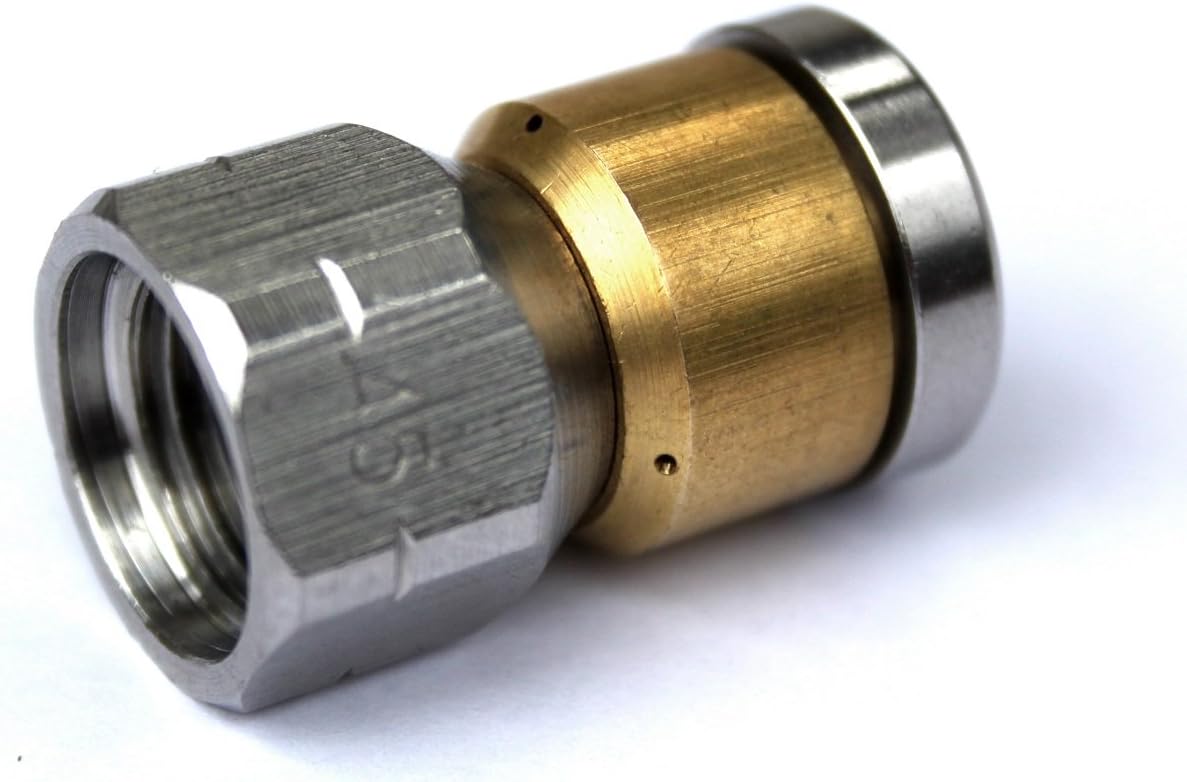 Rotating pipe cleaning nozzle for pipe cleaners or pipe cleaning hose, pipe cleaning nozzle with 1/4 inch internal thread for Kärcher, Wap, Alto and many other pressure washers