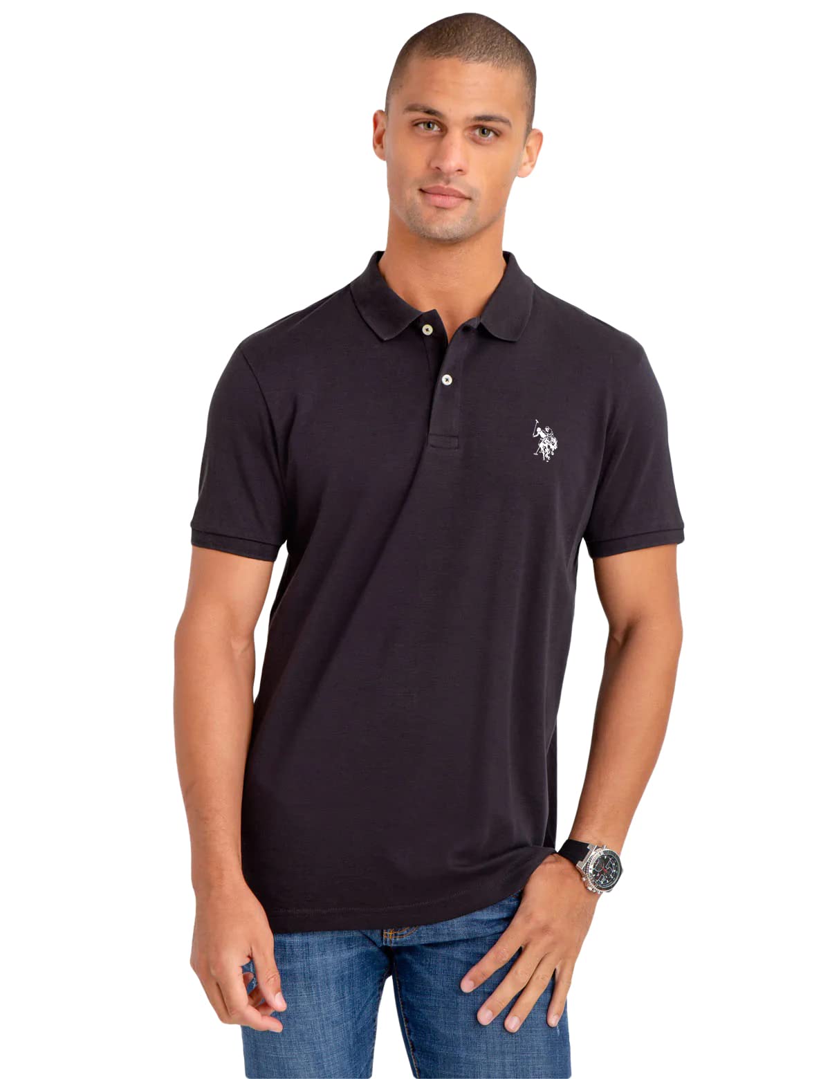 U.S. Polo Assn.Men's Solid Interlock Polo Shirt, Green, M