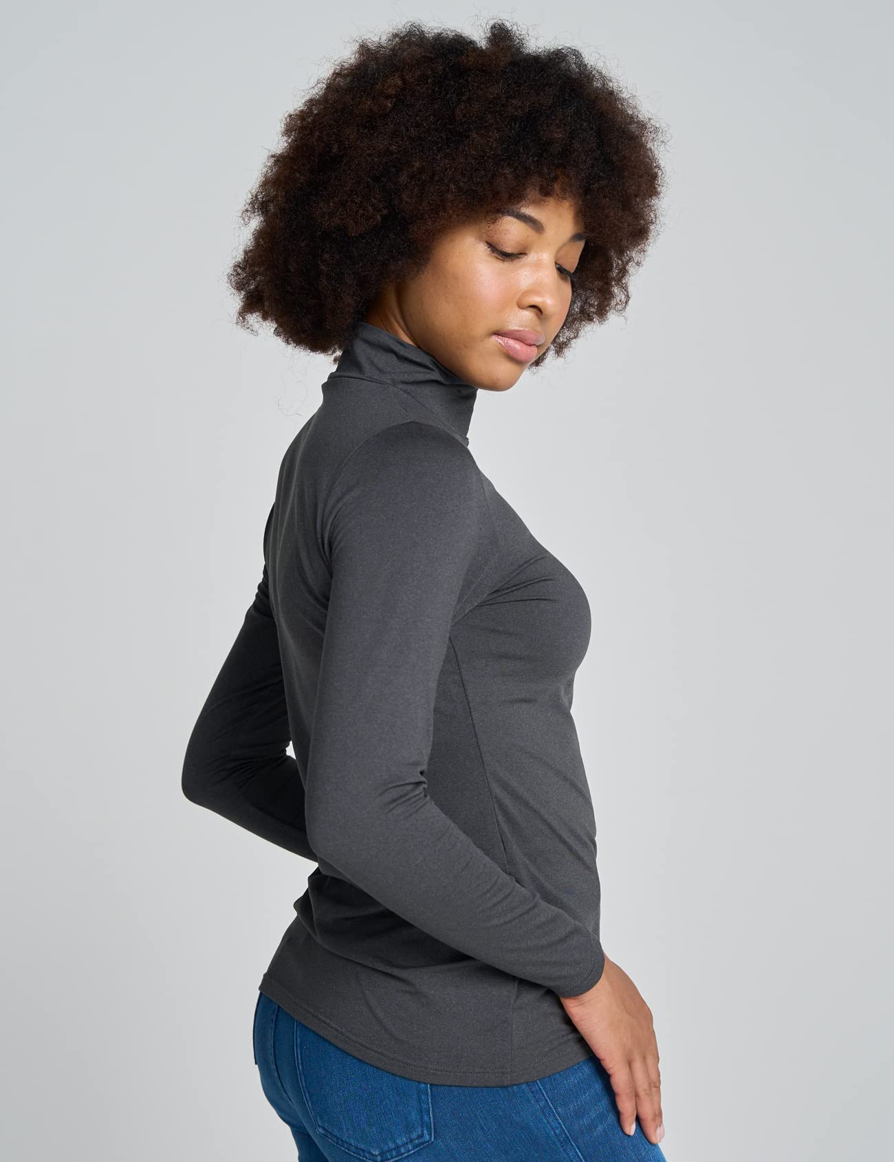 LAPASA Donna Maglia Termica Collo a Lupetto L87 L89 - Abbigliamento Termico Traspirante a Maniche Lunghe Fodera in Pile Strato Base