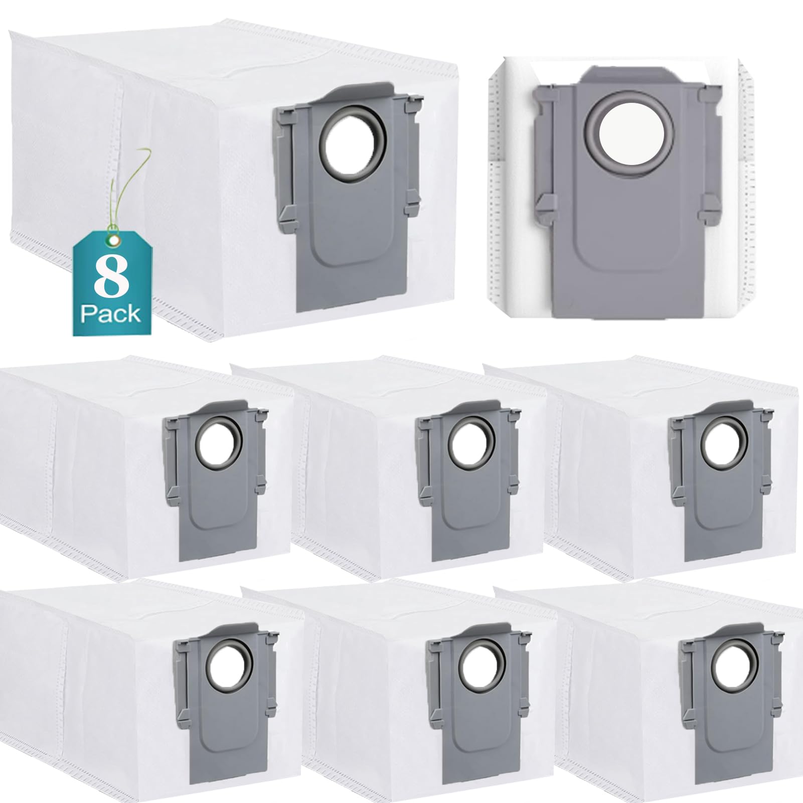 8 Stück Staubbeutel kompatibel mit Roborock Saros 10R/Q Revo/Qrevo Pro/Qrevo MaxV/Qrevo Curv/Qrevo Master/S8 MaxV Ultra/