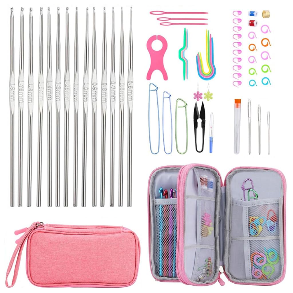 HASTHIP Crochet Hooks Set, Crochet Hook Kit With Storage Bag, Ergonomic Aluminum Crochet Hooks With Stitch Markers And Large-Eye Blunt Needles Set Beginners Experieced Crochet Lovers, Multicolor (B0CZ4869WG) Amazon Price History, Amazon Price Tracker