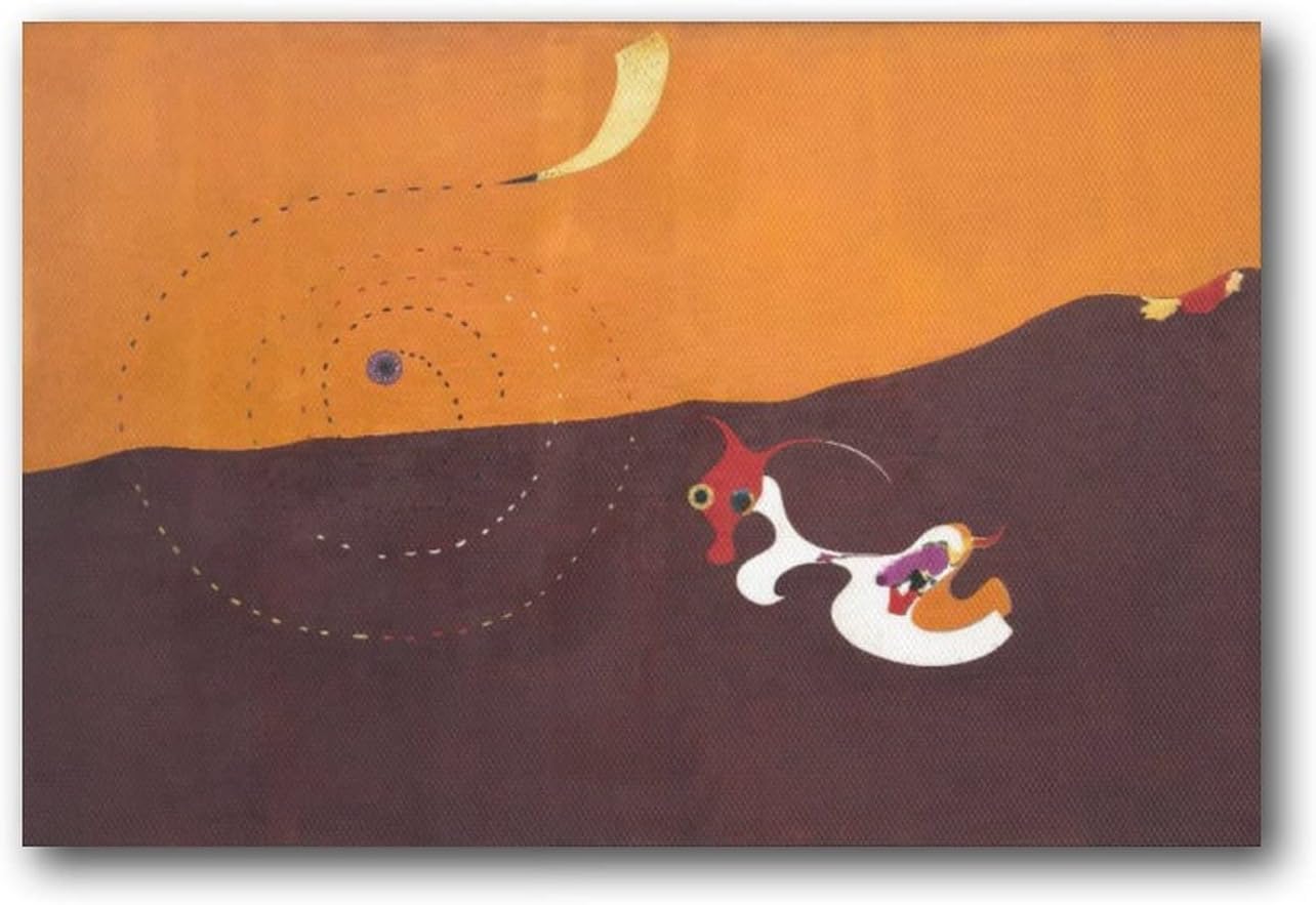 Matvsd Kohecs Landscape by Joan Miro Poster Abstract Wall Art Joan Miro Prints Moden Canvas Picture Surrealism Painting for Home Wall Decor 30x45cm Frameless