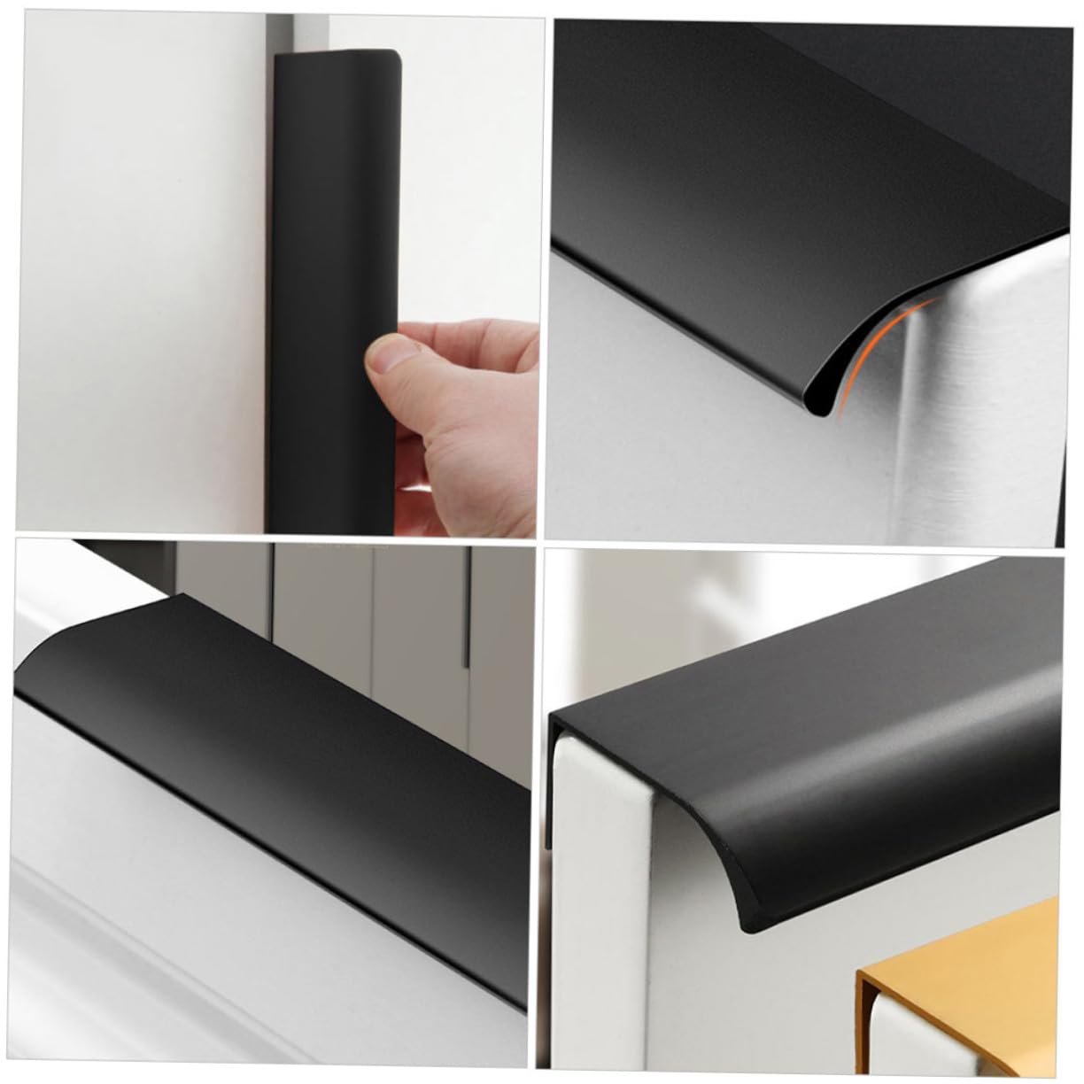 10 Stück Teiliges Unsichtbare Arc Aluminium Möbelgriffe für Schranktüren Selbstklebende Langlebige Praktische Bar Modernes Design für Küchen Möbelmontage