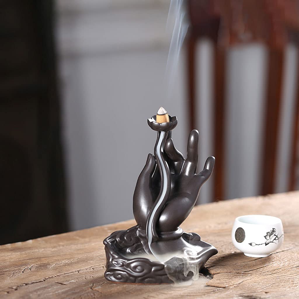 Räuchergefäß Halter Räucherbrenner Keramik Bergamotte Reflux Censer Haushalt Sandelholzbrenner Räucherbrenner Retro- Ornamente 6,77 Zoll Höhe Räucherstäbchenhalter