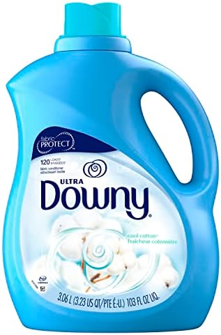 Downy Ultra Laundry Fabric Softener Liquid, Cool Cotton Scent, 103 Fl Oz, 120 Total Loads