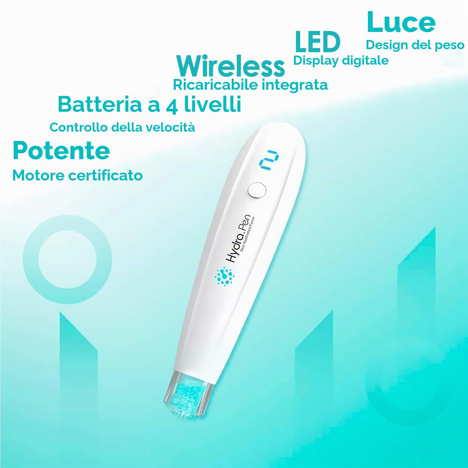 Microneedling Hydra Pen H2, Applicatore di Siero Hydra Pen Professionale per Uso Personale a Casa, con 22 Cartucce di Ricambio con Aghi