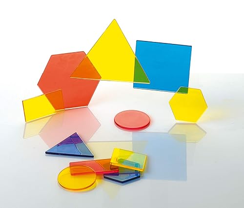 edxeducation Bloques de atributos transparentes, juego de 60 minitarras, formas coloridas de plástico, accesorio de caja de luz, juego sensorial,