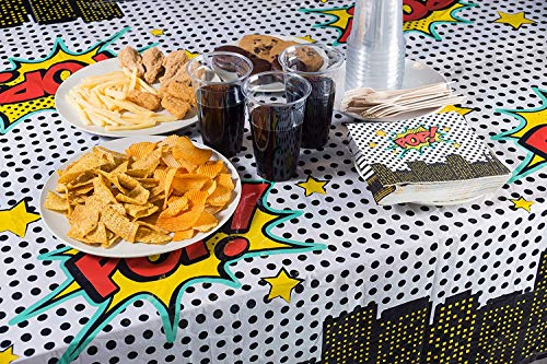 MIANRUII 4 Pack Superhero Plastic Table Cover 43 "x 71" Superhero Tablecloths Party Supplies Decorations - Image 4