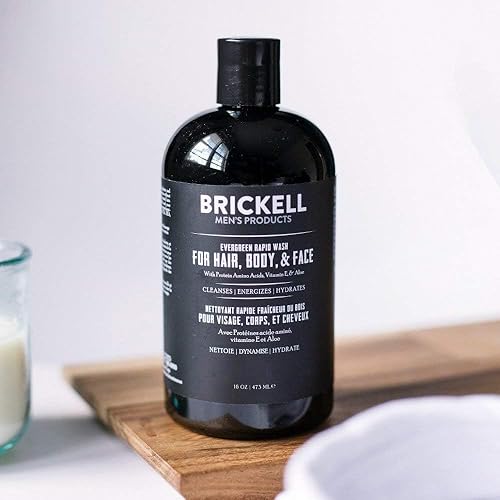 Miniatura 2 de Brickell - Gel de lavado rápido para hombre natural y orgánico 3 en 1 gel de lavado corporal para hombres 2 onzas aroma a menta fresca