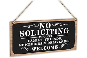 No Soliciting Hanging Sign Welcome Sign For Front Door, Home Decor Wall...