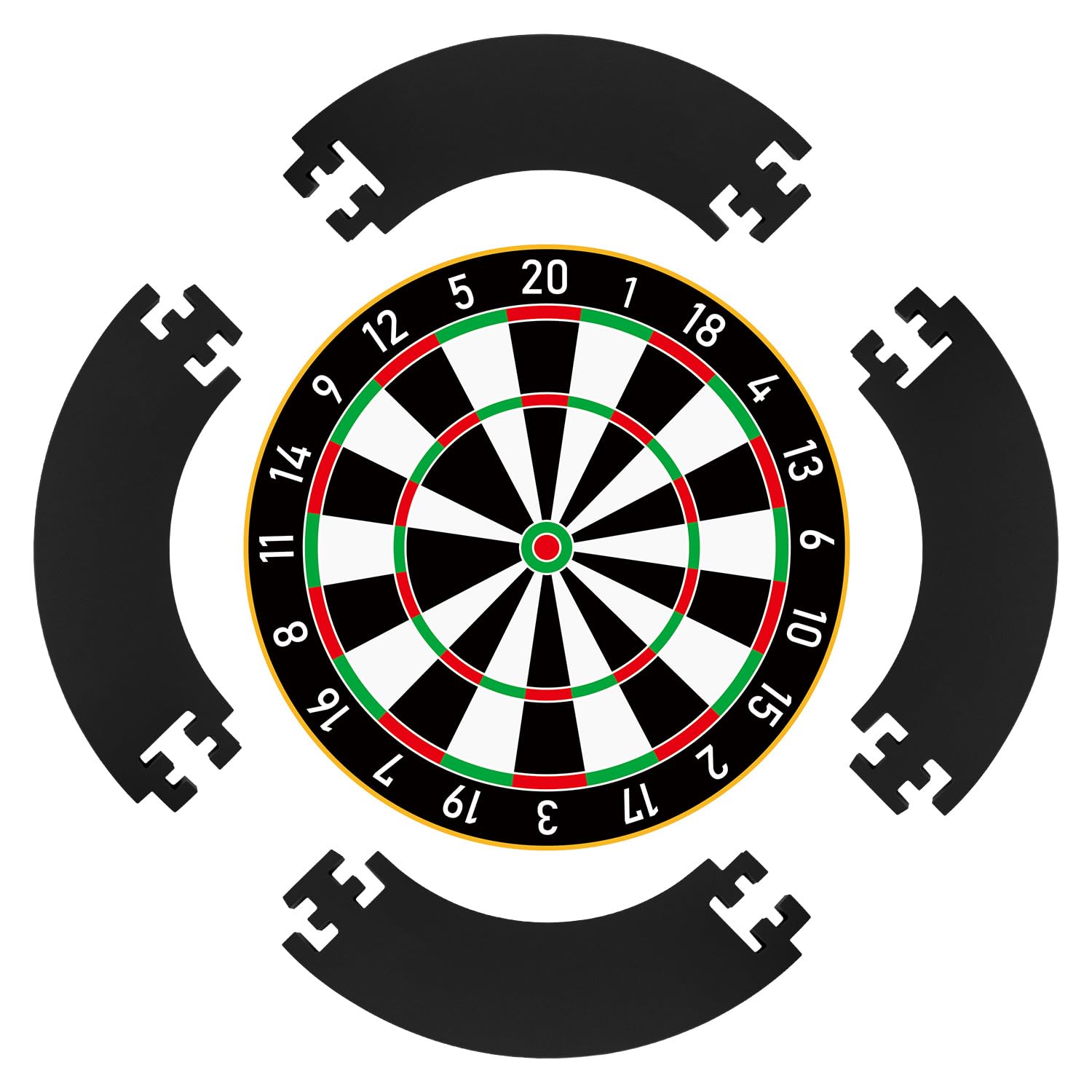 QWORK® Schutzring Dart Surround, Innendurchmesser 45 cm, 4 Teiliger - Perfekter Wandschutz & Langlebigkeit für Ihre Darts