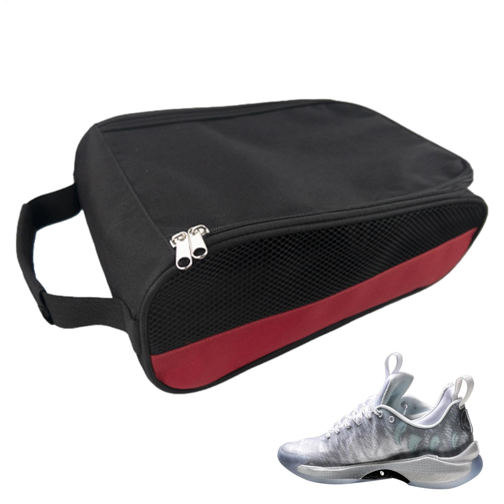 Bolsas De Zapatos Para Viajes,Bolsa Porta Zapatos - Bolsa para zapatillas Bolsa para zapatos | Bolsa organizadora para almacenamiento de zapatos de viaje con asa de correa con cremallera ventilada imp