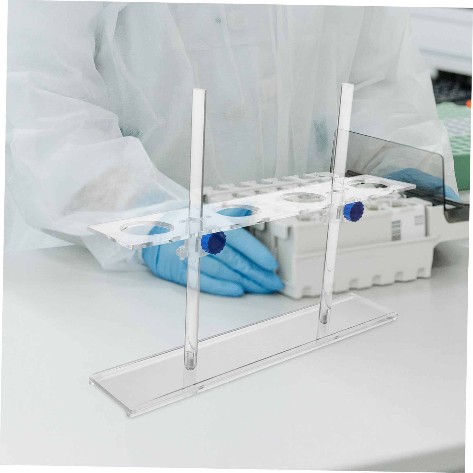 Produktbild von Cikonielf Trichterständer Mit 4 Löchern – Höhenverstellbar, Aus Plexiglas, Für Schullabore & Experimente