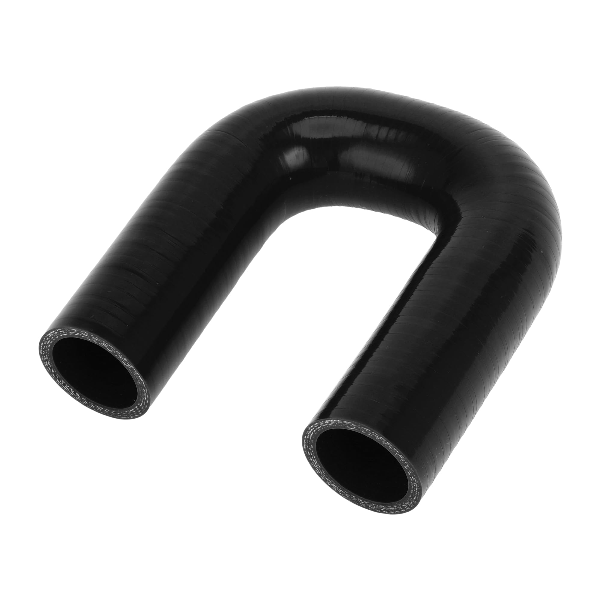 X AUTOHAUX 1 manguera refrigerante universal de silicona negra de 32 mm de diámetro interior y 120 mm de longitud, 180 grados, color negro