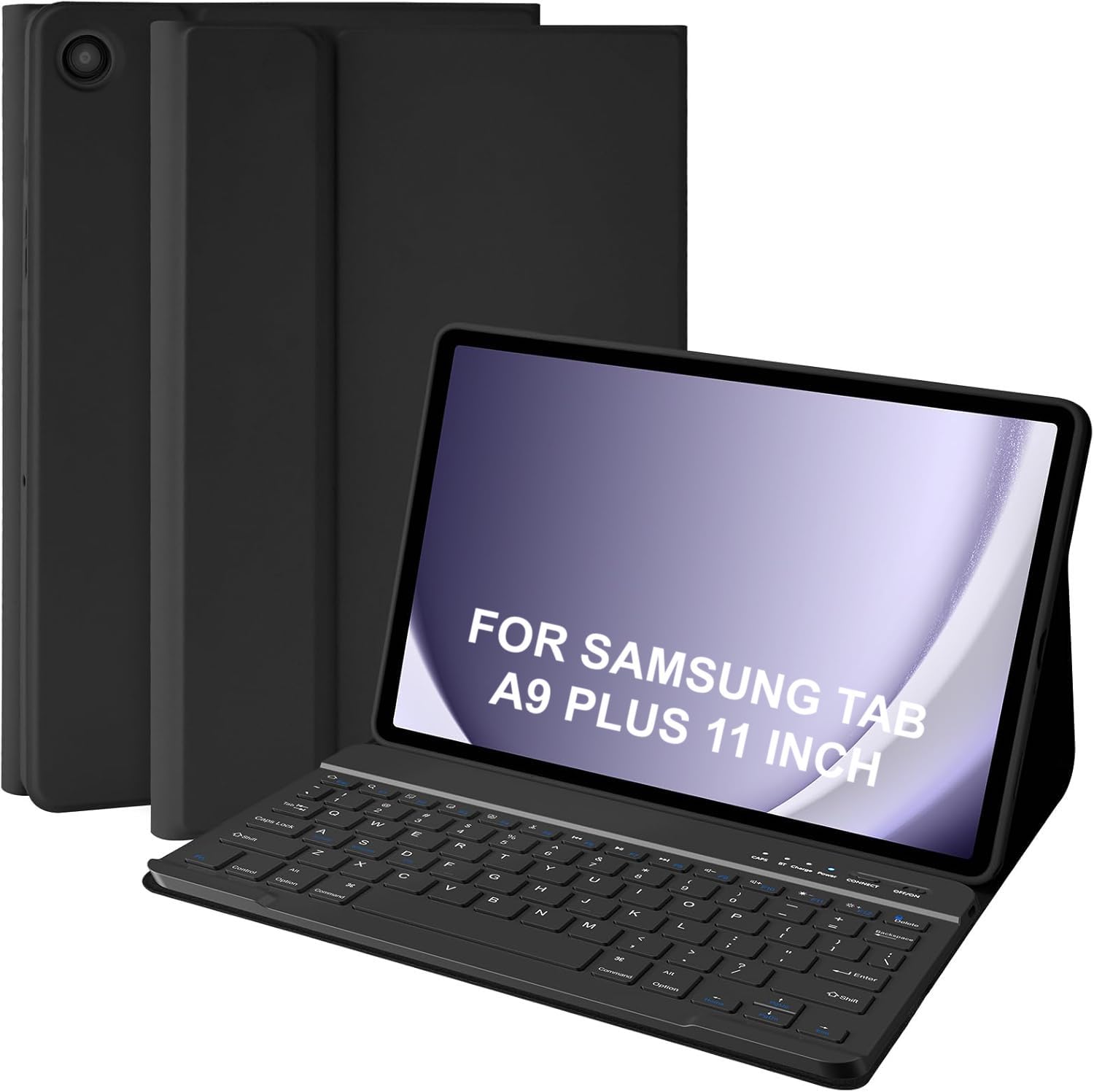 Meyaar Case Keyboard for Samsung Galaxy Tab A9 Plus / A9+ 11inch 2023 - Detachable Magnetic Key Board, Slim Case with S Pen Holder, Auto Sleep/Wake (Black, Keyboard Without Backlight)-image-38