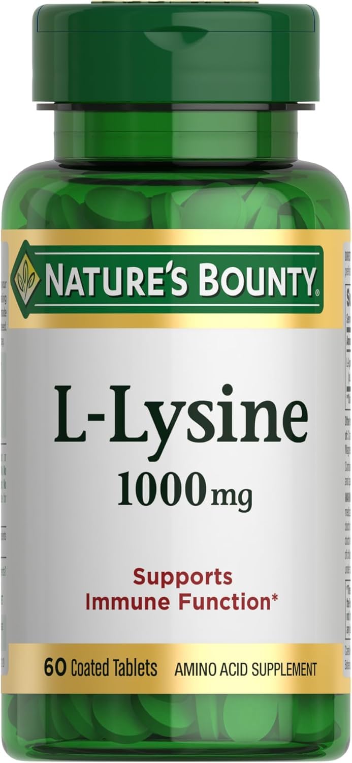 Nature's Bounty L-Lysine, 1000mg, 60 Tablets Unflavored 60 Count (Pack of 1)