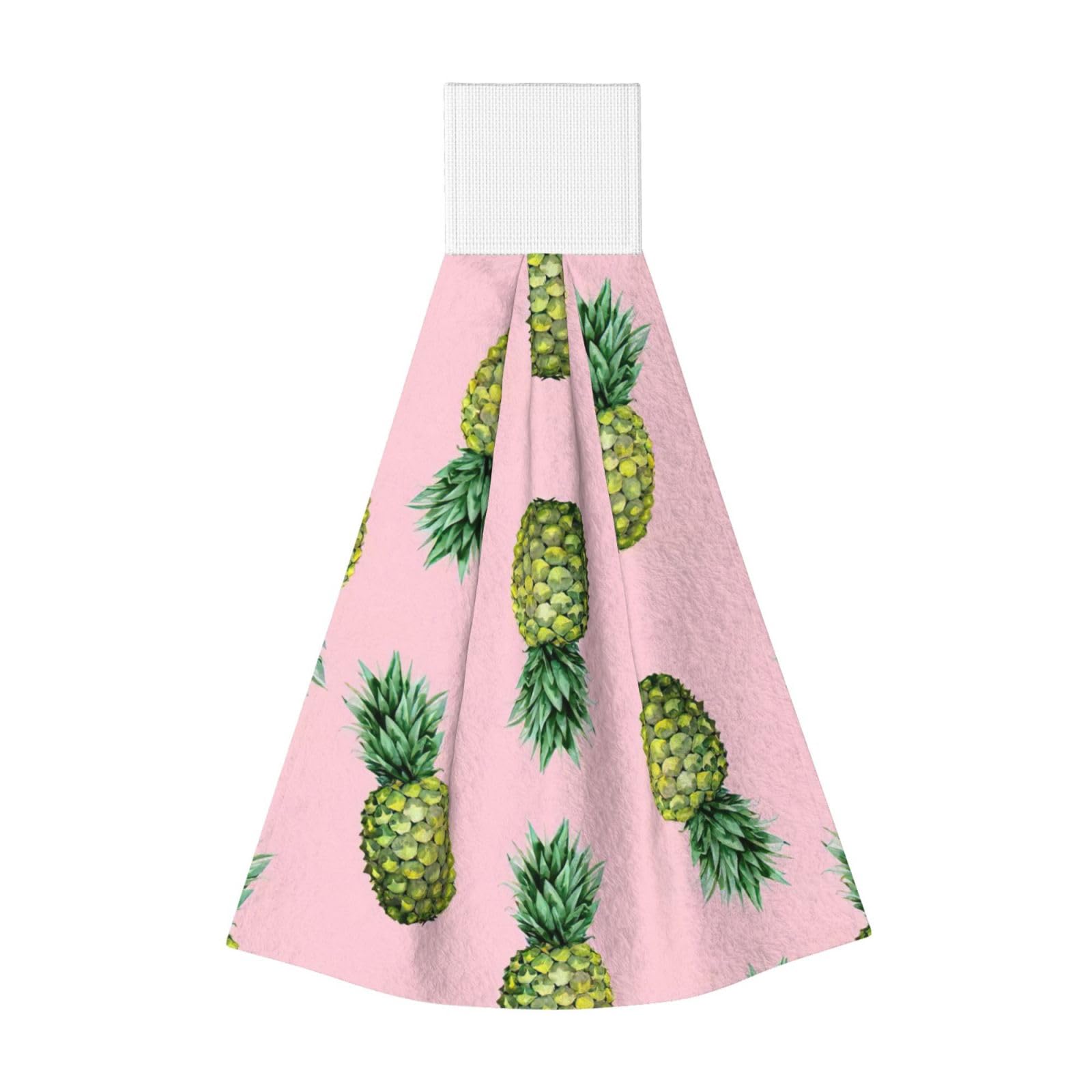 DUWAA Pineapple Printed Print Hanging Hand Towel Quick Dry Bathroom Towel Soft Kitchen Towel