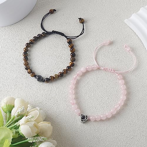 Image of DS 100 Languages I Love You Couples Bracelets, I Love You Projection Bracelet Friendship bracelet Couples Gifts To My Lover Mon Boyfriend Girlfriend Wedding anniversary Lover's gift box packaging(J)