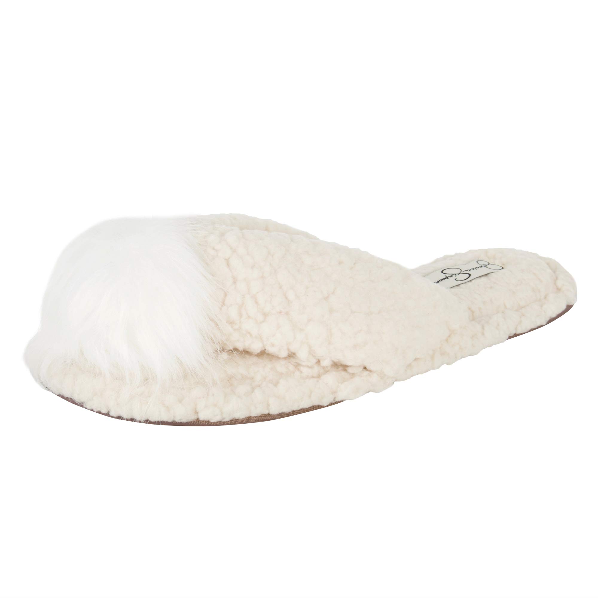 Jessica Simpsonwomens Fluffy Plush Slide On Sandal House Slippers