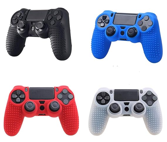 One Age [Pack of 1]Non-Slip Soft Silicone Protective Case Grip Cover Skin for Playstation 4 PS4/PS4 PRO/PS4 Slim Game Controller (Black)