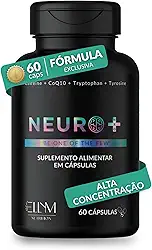 Neuro+ 60 Capsulas ELLYM NUTRITION Nootropicos Multivitaminico Foco Cafeina Magnesio Triptofano Taurina B12 Tirosina