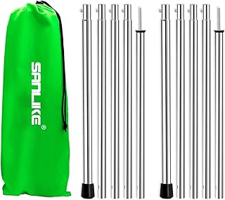 SAN LIKE Tent Poles Telescoping Tarp Poles Adjustable Camping Poles Lightweight Tent Poles for Trap Stainless Steel Poles Thickened for Camping Canopy Awning Shelter Backpacking Hiking（75in）