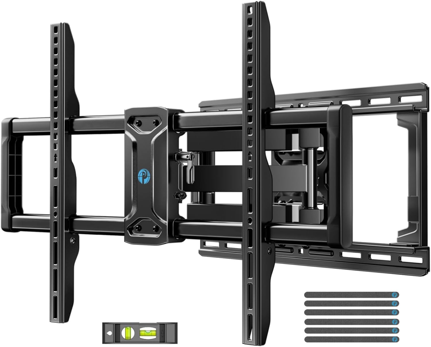 Pipishell Full Motion TV Wall Mount for 42-85 inch Flat Screen LED TVs up to 132lbs, TV Mount Double Arm Tilt+5~-15° & Swivel ±45°, Max VESA 600x400mm, PILF12