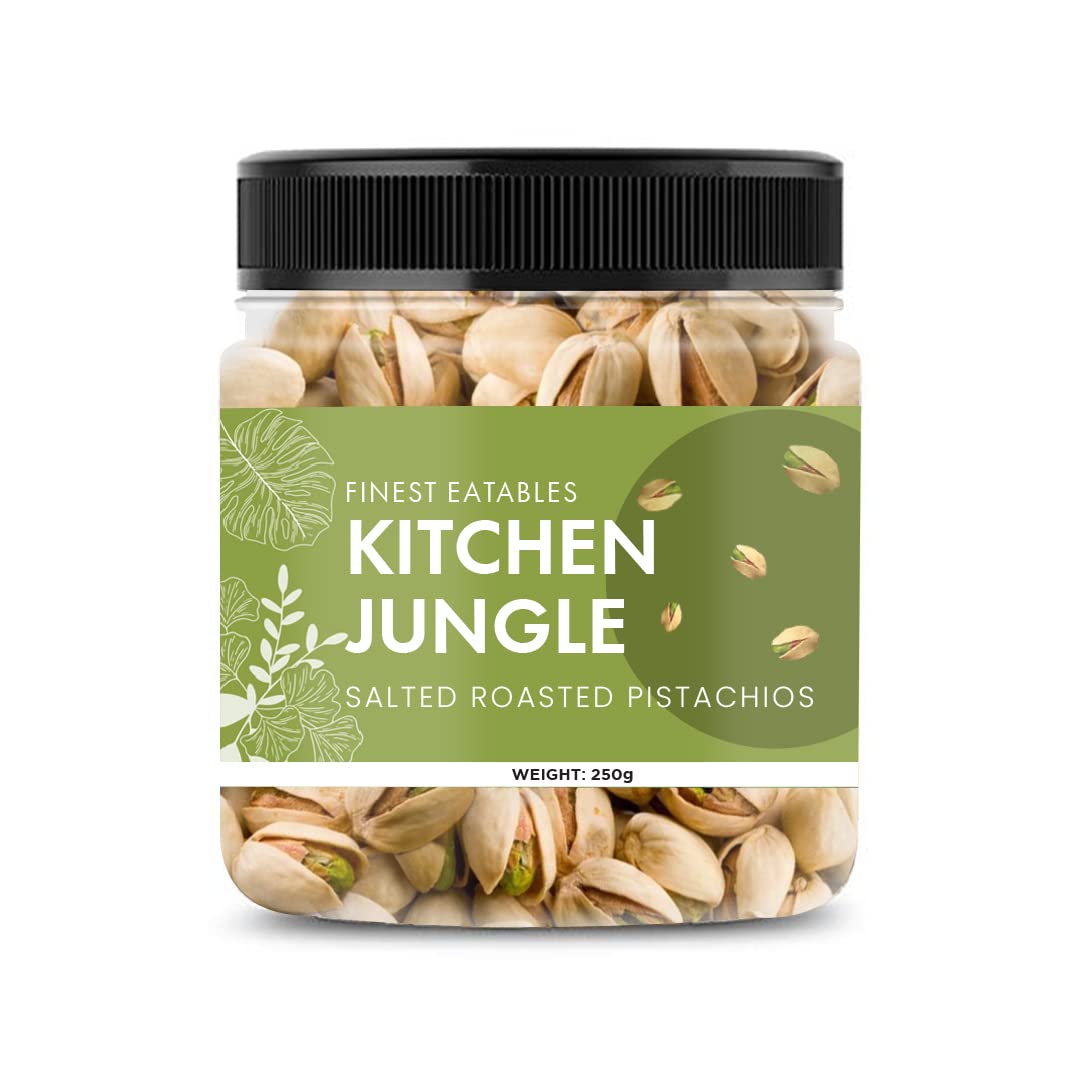 Kitchen Jungle Roasted Salted Pistachios 250gm Jar | Namkin Pista | | Tasty & Healthy | High in Protein & Dietary Fiber | Gluten Free & Low Calorie Nuts (B09KPRRSVT) Amazon Price History, Amazon Price Tracker
