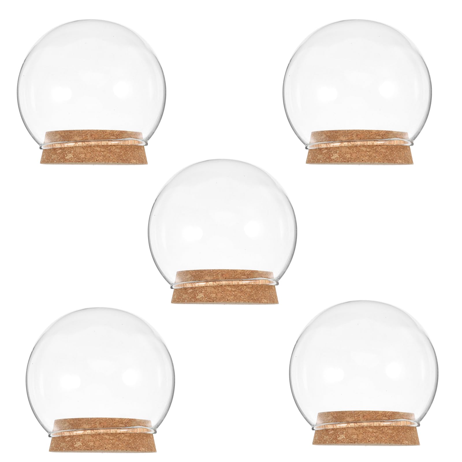 Abaodam Couvrir 5 Pièces Verre Affichage Cloche avec Liège Affichage en Verre Cloche Bocaux Décoratifs Vitrine pour Le Stockage De Fleurs Un Verre