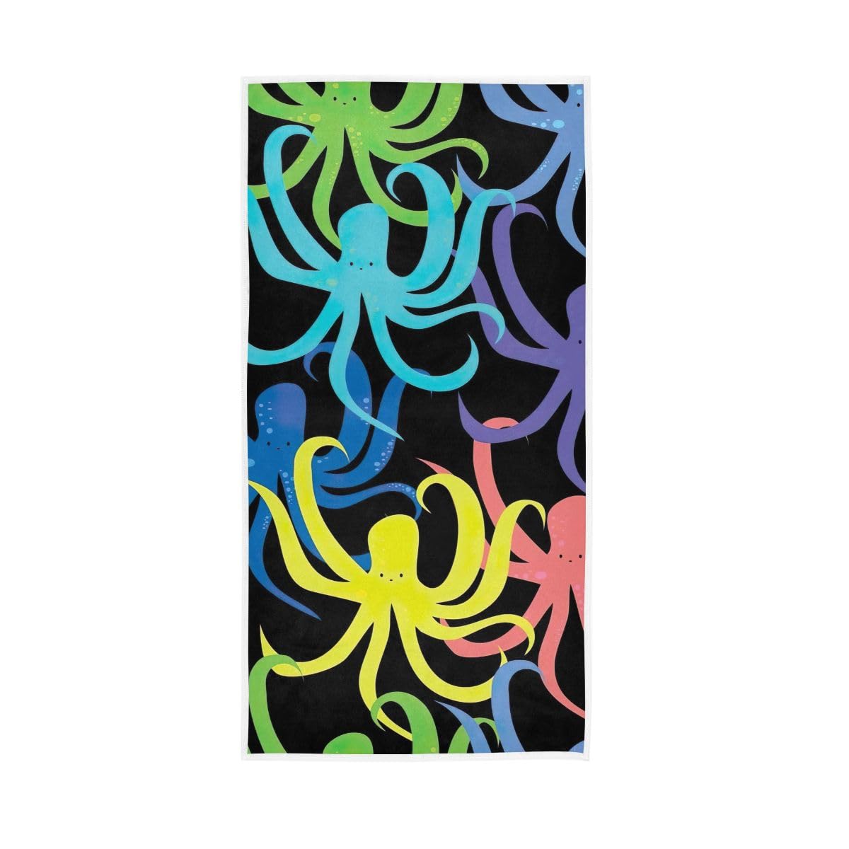 HUYGD Cute Cartoon Black Hand Towel, 15 x 30 Inches, Soft Highly Absorbent Towels for Bathroom Gym Hotel