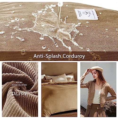 Image of KALIDI Corduroy Tote Bag, Large Slouchy Hobo Messenger Crossbody Bag | Anti Splash Zipper Side Pockets Shoulder Bag Adjustable Strap Lightweight Casual Work Shopping Women