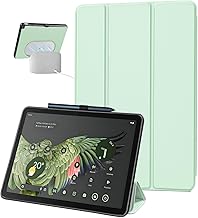 Funda para tableta Google Pixel de 11 pulgadas, versión 2023, ángulo de visión ajustable, funda protectora con soporte triple y soporte para lápiz compatible con base de altavoz de carga,