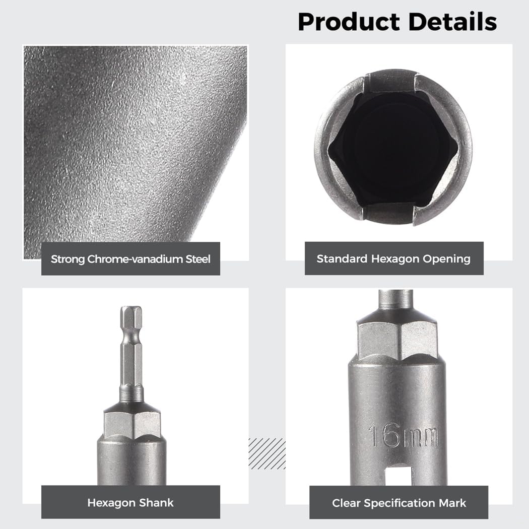 Vanadium Steel Wing Nut Drill Bits, 3Pcs Wing Nut Drivers, Installing Hurricane Shutters with Electric Drill/Ram Sleeve Tools, Slotted Wing Nut Drill Sleeves, 1/4 Hex Shank Nut Drivers