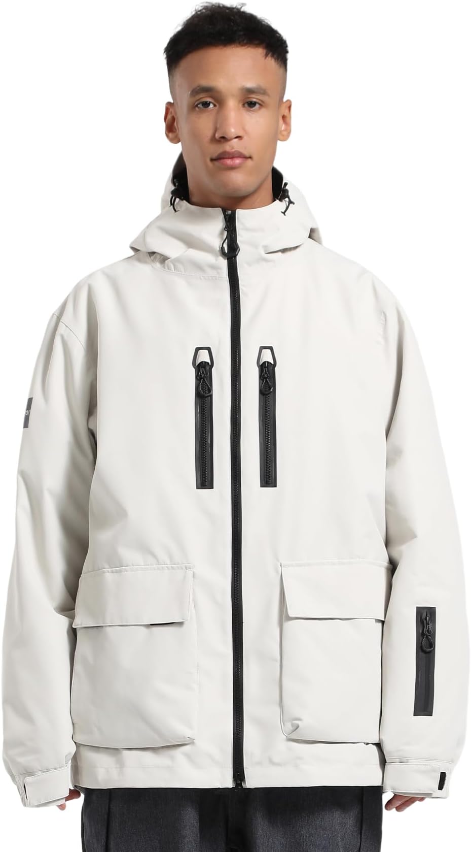 Men's Ski Jacket Snowboard Snow Coat Waterproof Windproof Insulated Winter Mountain Outdoor Sports Fixed Hooded