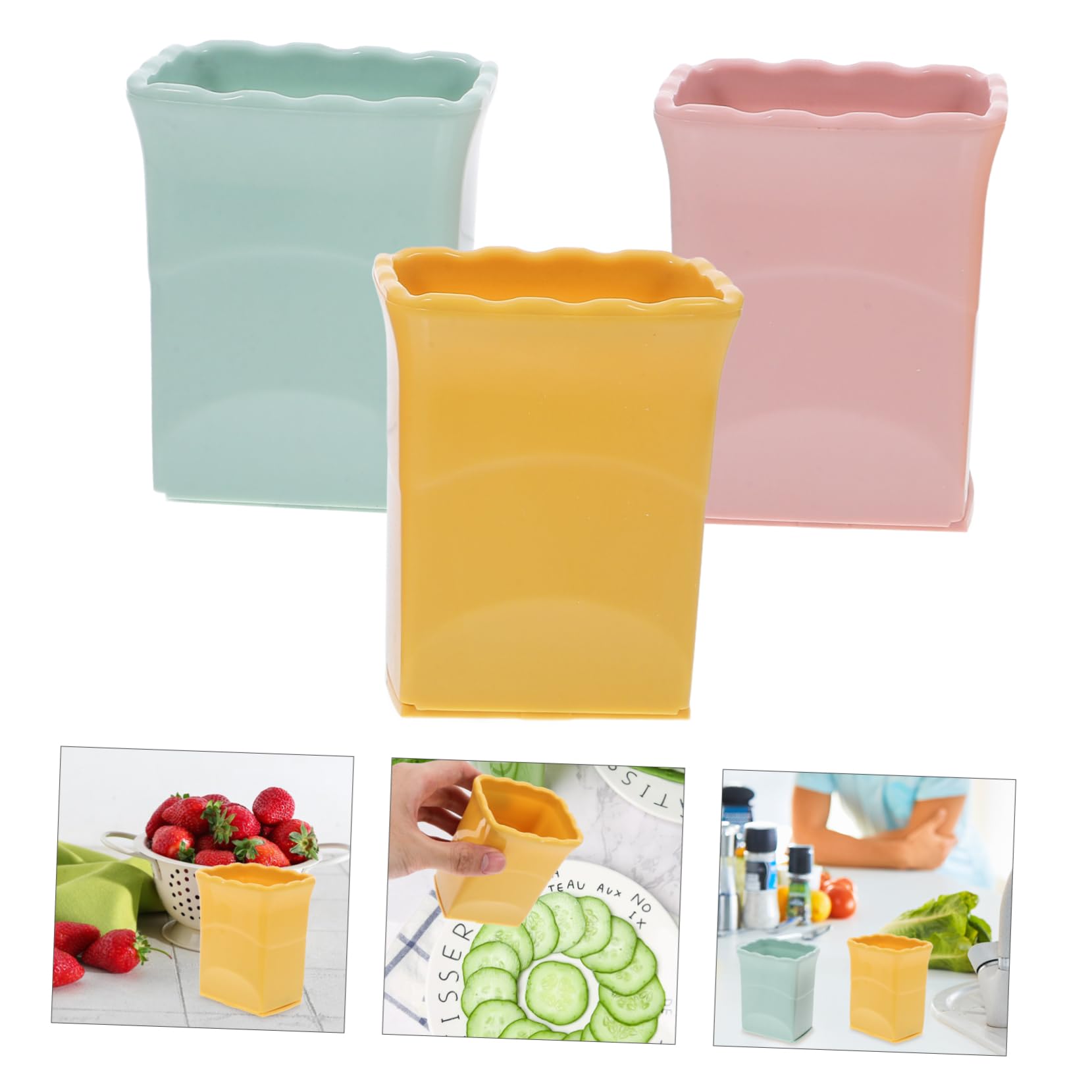 PRETYZOOM 4juegos Cortador De Frutas y Multifuncional Inoxidable Slicer De y Frutas Portátil Herramienta De Cocina Práctica Para Cortar Rodajas Para Preparar Ensaladas y Aperitivos