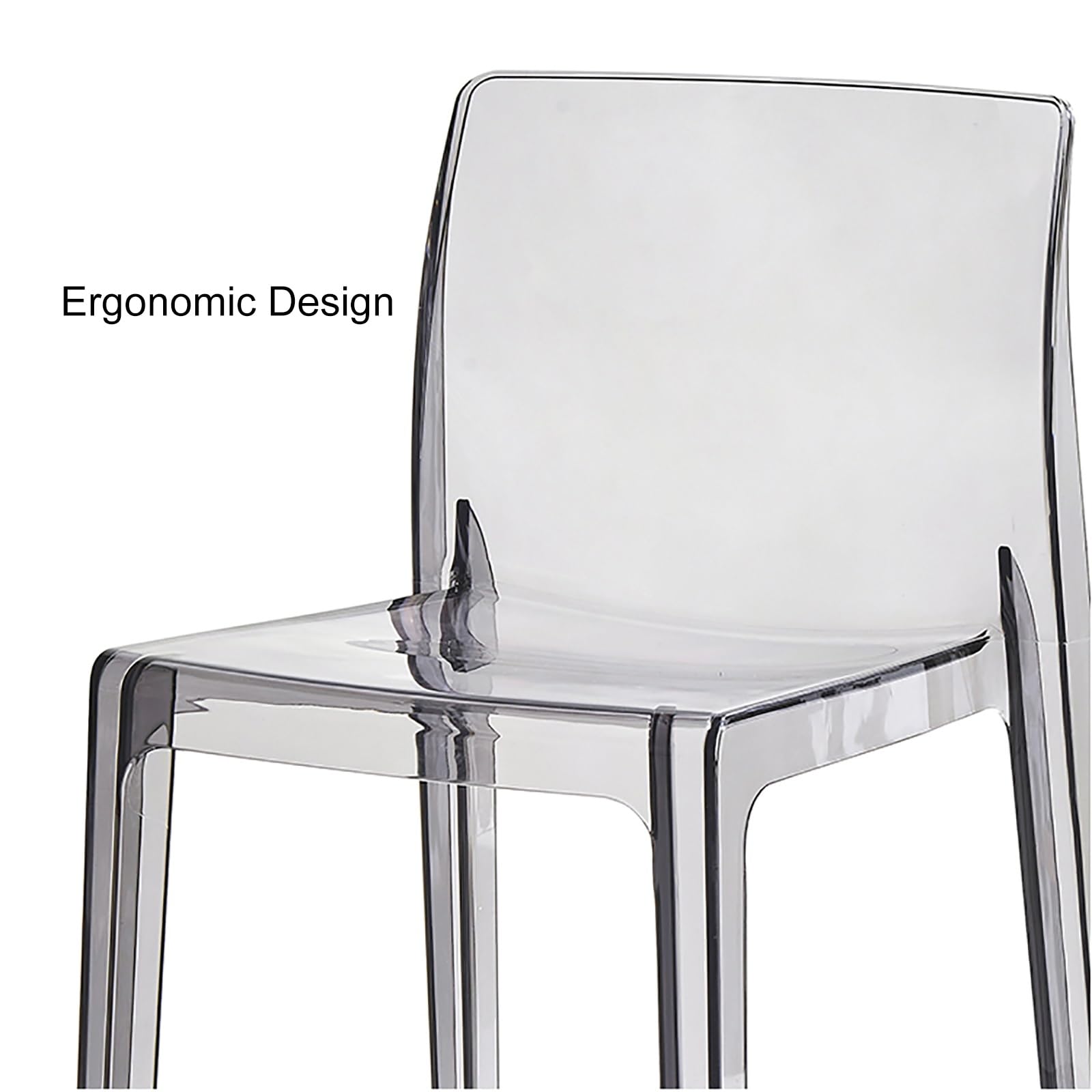 Barhocker aus transparentem Acryl mit Rückenlehne, transparente Esszimmerhocker für Zuhause, Klassenzimmer und Außenbereich, stilvolles Braun, 73,7 cm Sitzhöhe, langlebiges und modernes Design