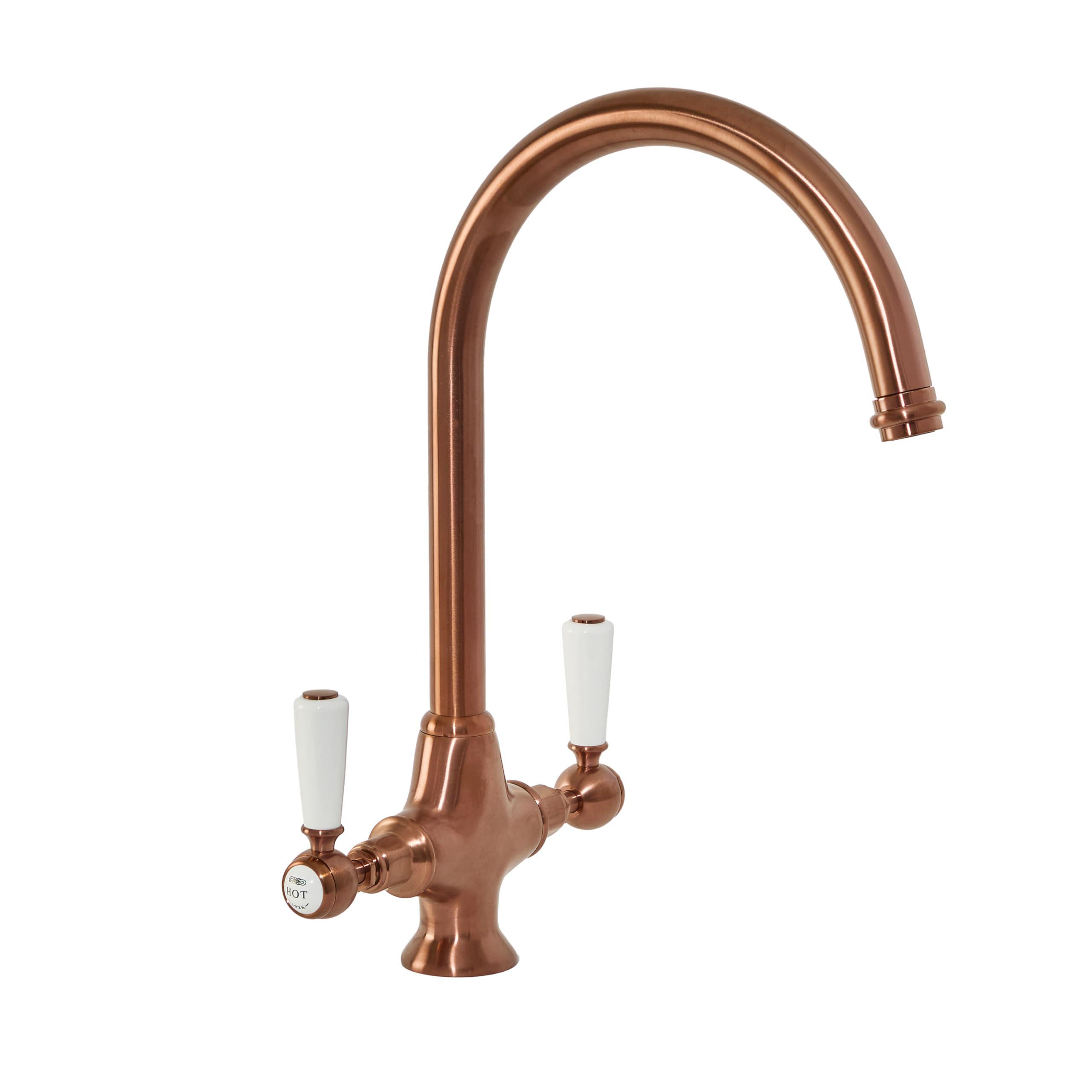 Milano Brushed Copper Elizabeth Lever Handle Kitchen Sink Mixer Tap