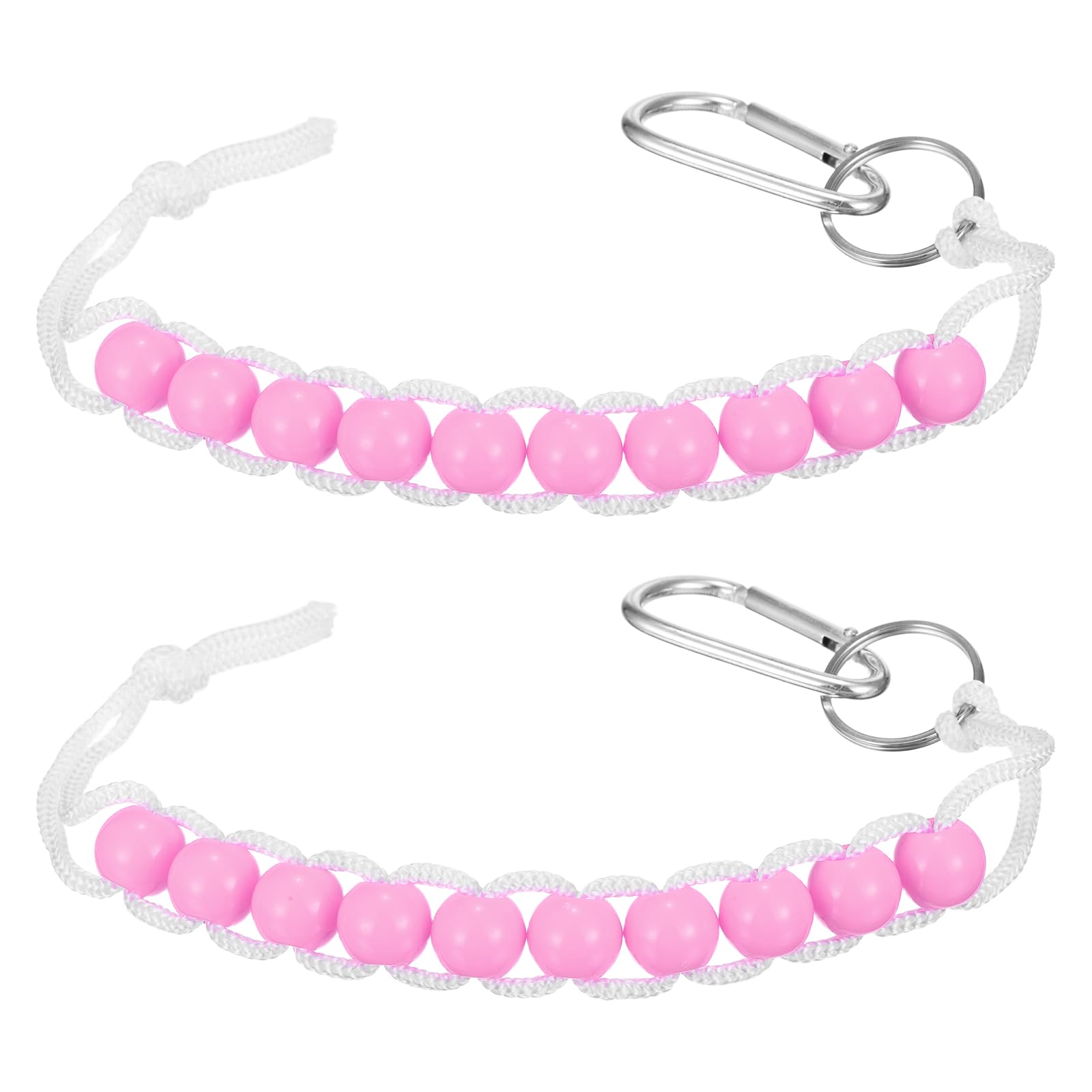 YELARXI Golf Beads Counter, Golf Ball Beads Bracelet Count Stroke Score Acrylic Sports Keeper Putting with Hook 2 Pcs & Pink -Fitting for (Golfer/Training/Practice/Competition)