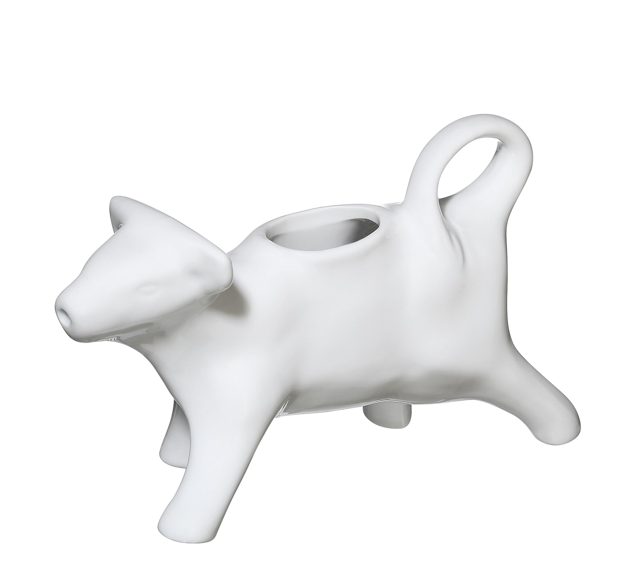 cilio Dzbanek na mleko krowy | porcelana | dzbanek na mleko w kształcie krowy | z uchwytem | dzbanek do mleka i śmietanki do kawy | dekoracja stołu śniadaniowego | pojemność 125 ml