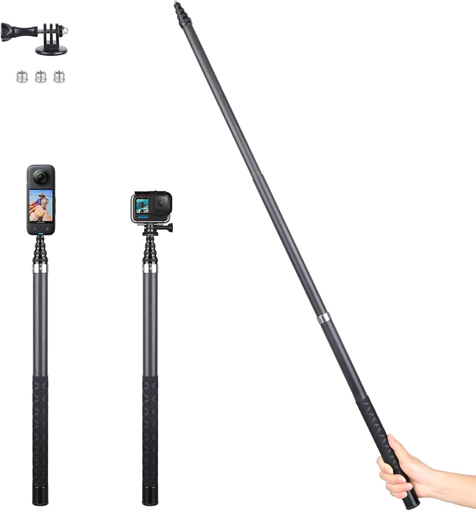 軽量炭素繊維の自撮り棒 2.7m - 180度回転・7段伸縮・折りたたみ対応 Amazon | ARTCISE 超軽量カーボンファイバー自撮り棒 2.7m伸縮式 強度
