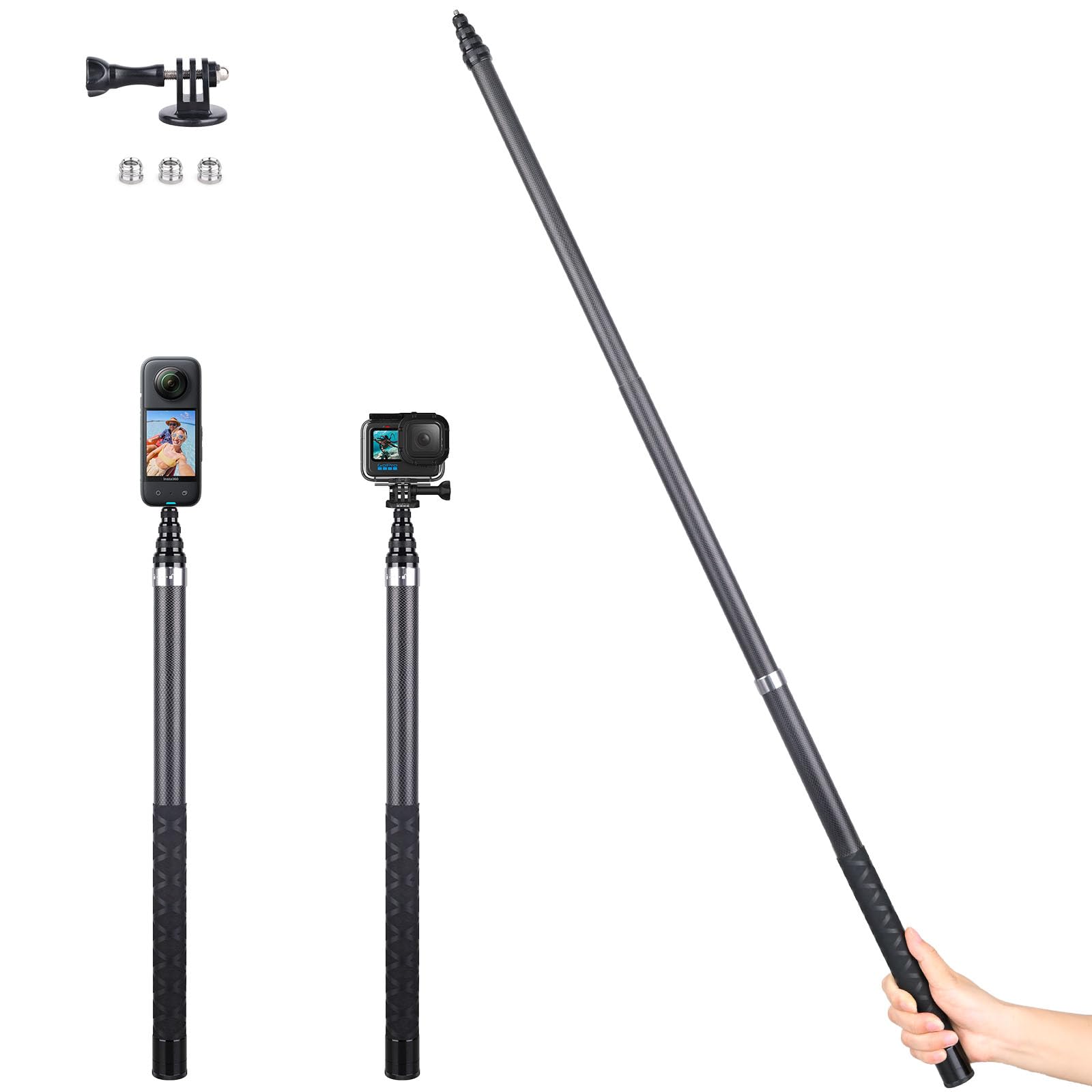 Amazon | ARTCISE 超軽量カーボンファイバー自撮り棒 2.7m伸縮式