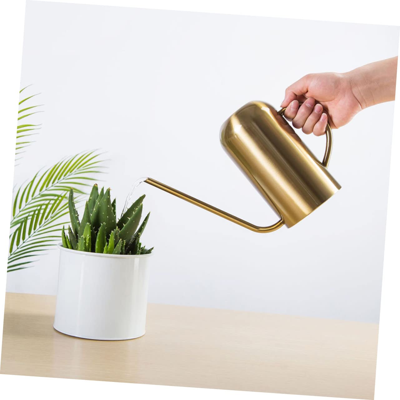 Edelstahl Gießkanne Mit Lange Spitze Metall Garten Gießkanne Ausgewähltes Material Passende Größe Für Kleine Kinder Sanftes Ausgießen Stabiler Stand Einfaches Wasser Einfüllen
