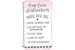 m&h invites 100 Pink Cup Care Instructions Bullet Journal Inserts with Flat...