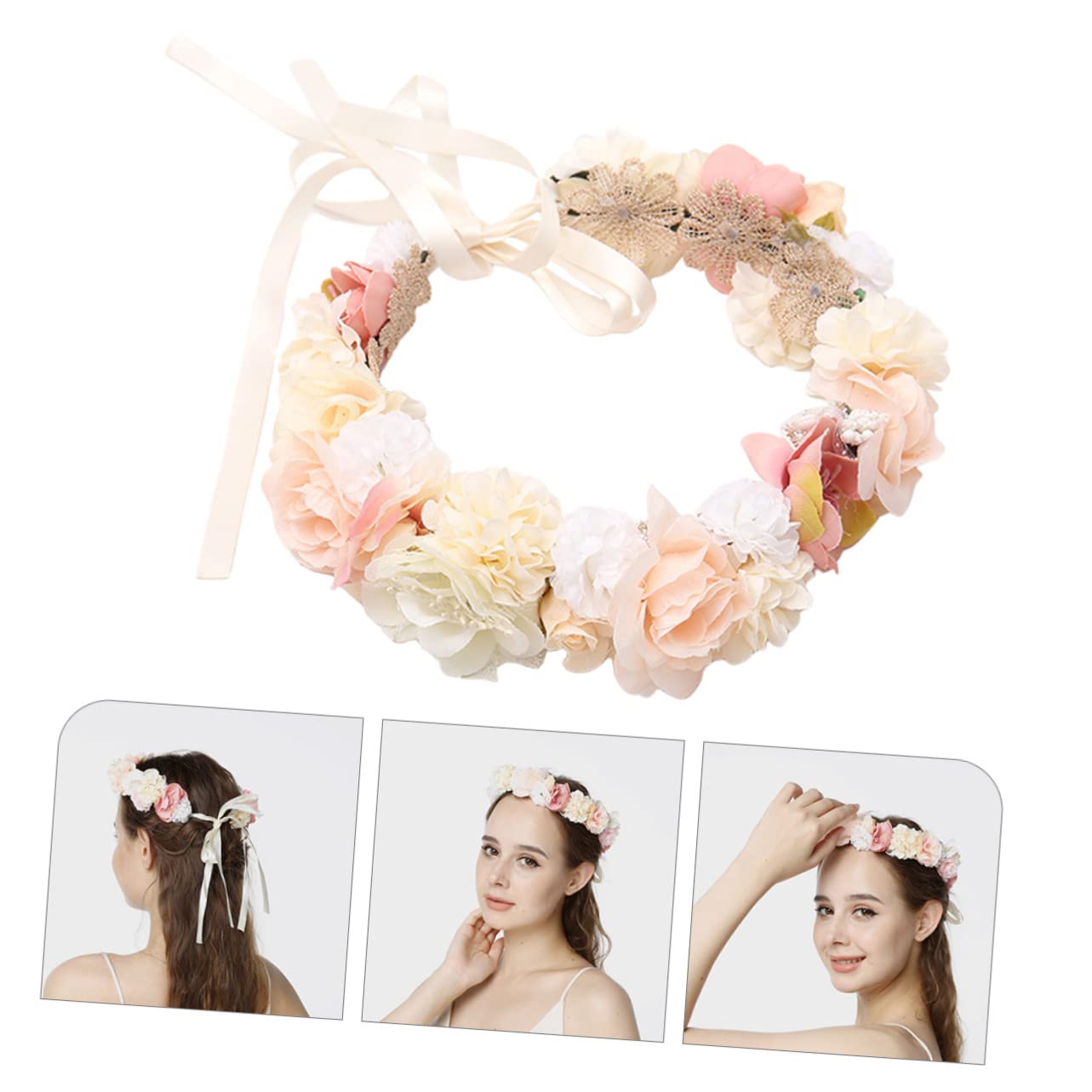 PLAFOPE 5piezas Diadema Floral Para Novias y De Honor Tocado De Flores Artificiales Para Bodas y