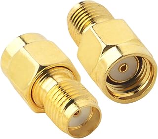 BOOBRIE SMA Coaxial Coax Adapter SMA Female (No Pin) to RP-SMA Male (No Pin) Connector SMA Antenna Adapter for WiFi Antenna/Goggles/FPV Drone/Signal Booster/Router 2-Pack