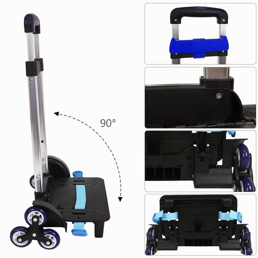 Trolley para Mochila - Carretilla con Ruedas Carretilla Plegable y no Plegable de la aleación de Aluminio de la Mano para la Mochila