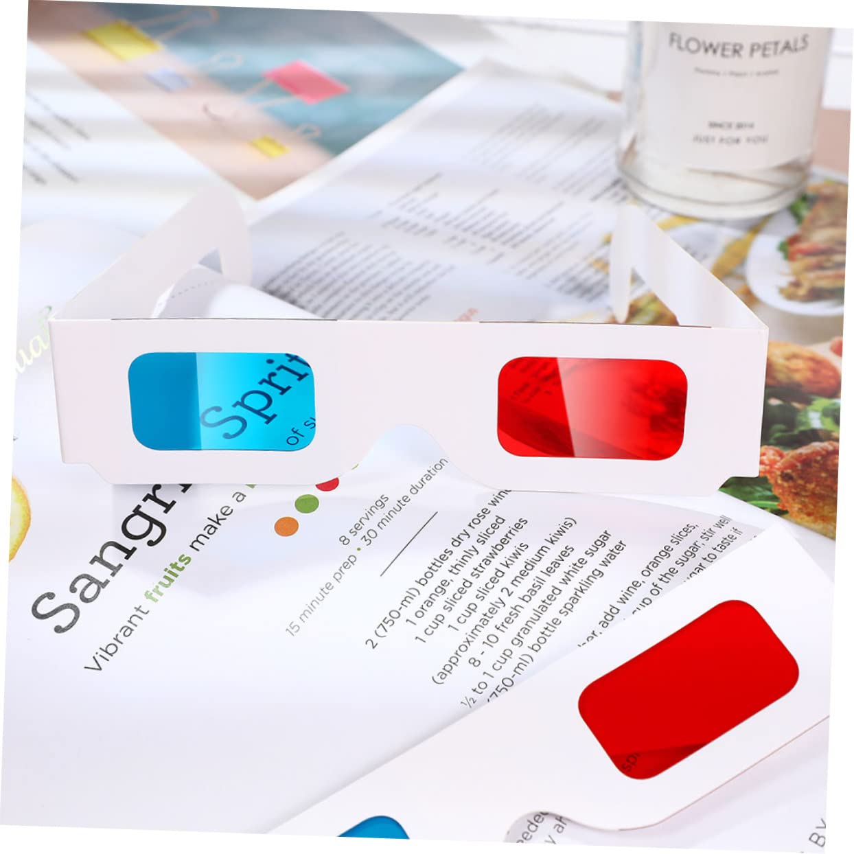 GAROZATION 40pcs Anaglyph Glasses Lightweight Paper Glasses for Movies Magazines Photos Viewing Experience Comfortable Durable Design