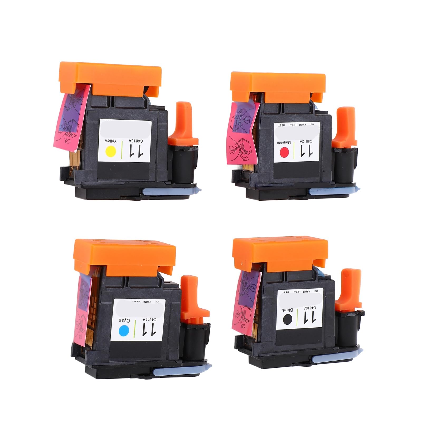 Pack of 4 Printhead, Printhead Replacement Designjet 100 110 111 500 510 800 813 850 Colour Magenta Black Cyan Yellow