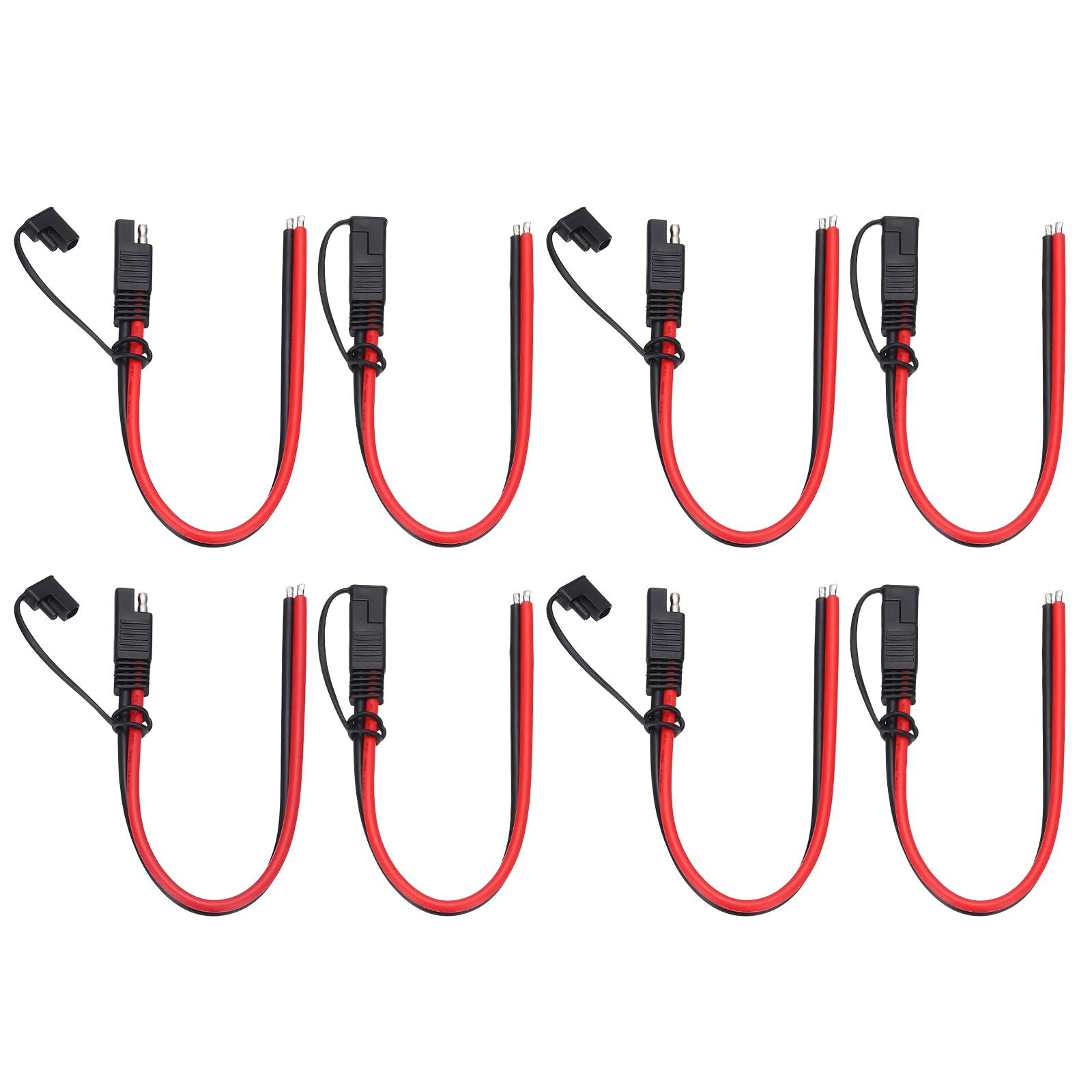 QUARKZMAN Connettore SAE, Cavo Di Estensione SAE 1FT 10 AWG Con Copertura, Connettore Rapido A 2 Pin A Estremità Scoperte Stagnate 300V Per Pannelli Solari Auto Moto Barche, Confezione