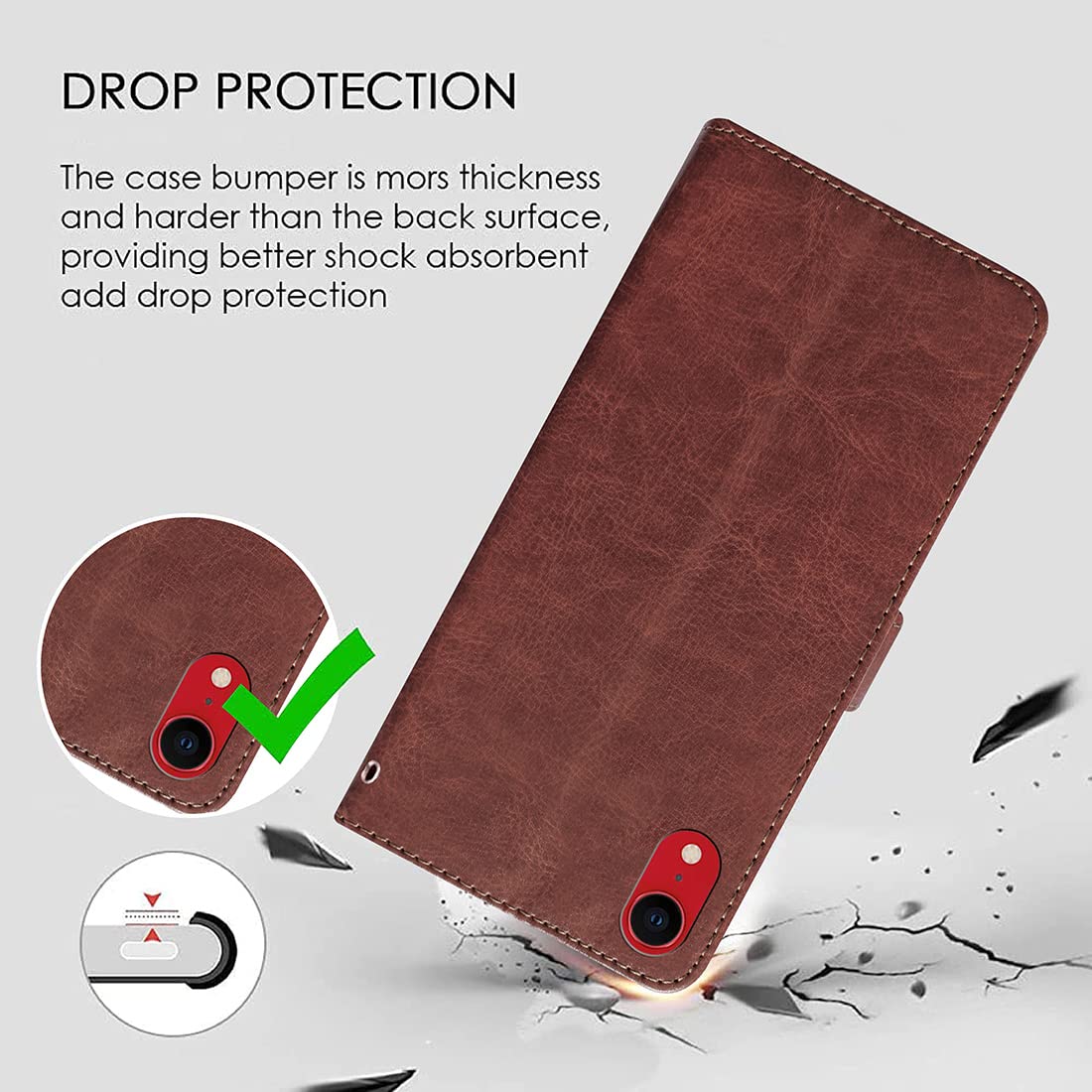 iPhone XR Leather Flip Cover - Wallet Case with Stand -2